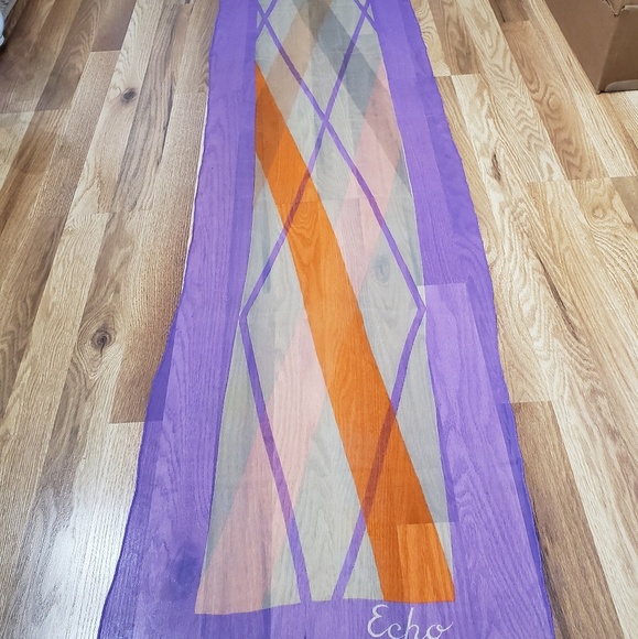 Vintage Silk Scarf Amazing Women's  Echo - Picture 2 of 2